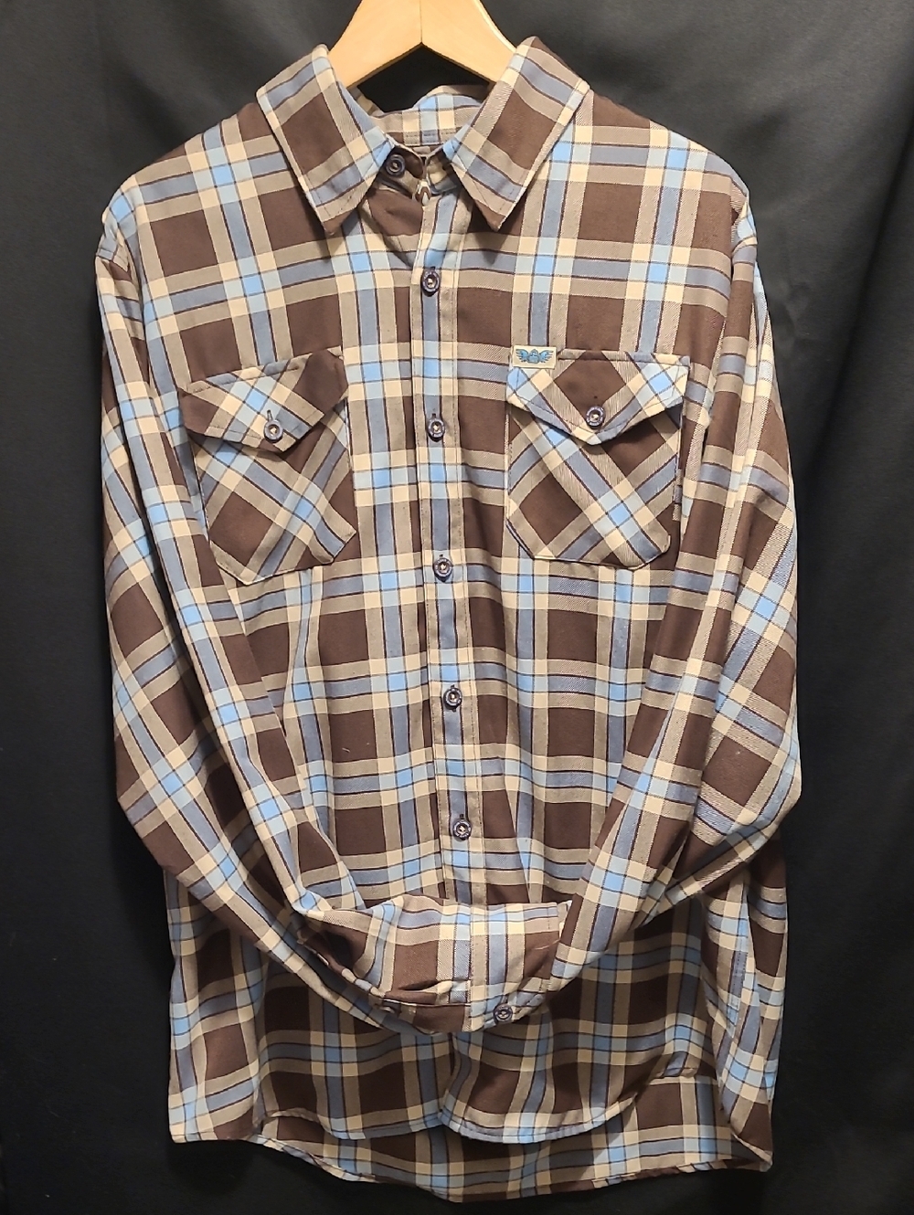 Dixxon Flannel Shirt Mens L Brown Plaid SE Racing BMX Innovations D-Tech